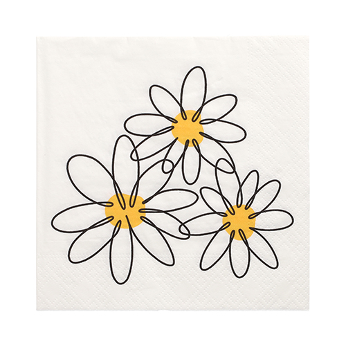 12 x 30 Servietten, 3-lagig 1/4-Falz 33 cm x 33 cm "Daisy"