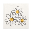 12 x 30 Servietten, 3-lagig 1/4-Falz 33 cm x 33 cm "Daisy"