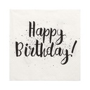 12 x 30 Servietten, 3-lagig 1/4-Falz 33 cm x 33 cm "Happy Birthday"