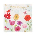 10 x 20 Servietten, 3-lagig 1/4-Falz 33 cm x 33 cm "Birthday Flowers"