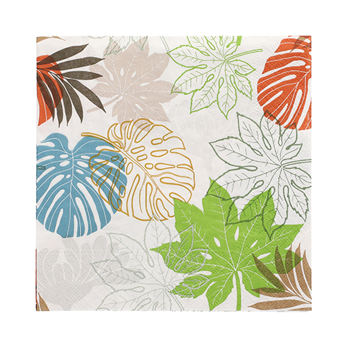 10 x 20 Servietten, 3-lagig 1/4-Falz 33 cm x 33 cm "Various Leaves"