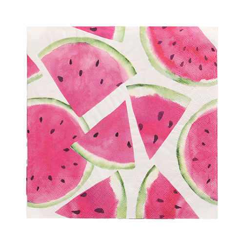 [89721] 10 x 20 Servietten, 3-lagig 1/4-Falz 33 cm x 33 cm "Watermelon"