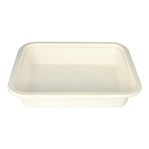 100 x Gastronorm-Behälter GN 1/2 Zuckerrohr, PLA beschichtet eckig 4 l 6,5 cm x 32,5 cm x 26,5 cm weiss