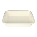 100 x Gastronorm-Behälter GN 1/2 Zuckerrohr, PLA beschichtet eckig 4 l 6,5 cm x 32,5 cm x 26,5 cm weiss