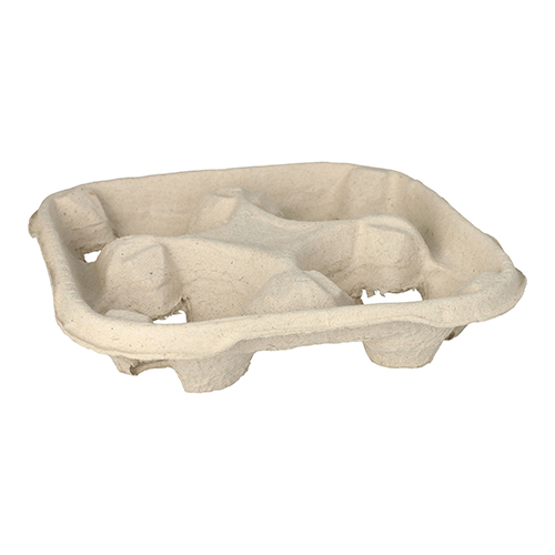 [89788] 110 Tragetabletts, Pappe "To Go" 4,7 cm x 22,4 cm x 22,4 cm natur für 4 Becher