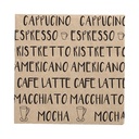 10 x 20 Servietten, 3-lagig 1/4-Falz 33 cm x 33 cm natur "Coffee Specialities" aus recyceltem Papier