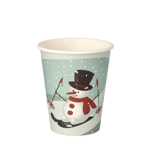 [89846] 20 x 50 Trinkbecher, Pappe "To Go" 0,2 l Ø 8 cm · 9,2 cm "Snowtime"