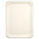 6 x 25 Servierplatten, Zuckerrohr "pure" eckig 26 cm x 35 cm weiss