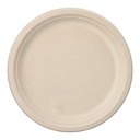 10 x 50 Teller, Zuckerrohr "pure" ungeteilt Ø 26 cm · 2 cm natur