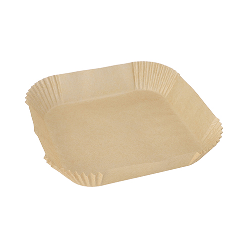 10 x 100 Backpapiere 20 cm x 20 cm x 4,5 cm braun für Heißluftfritteusen