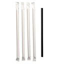 10 x 100 Trinkhalme, Papier Ø 6 mm · 20 cm schwarz einzeln gehüllt