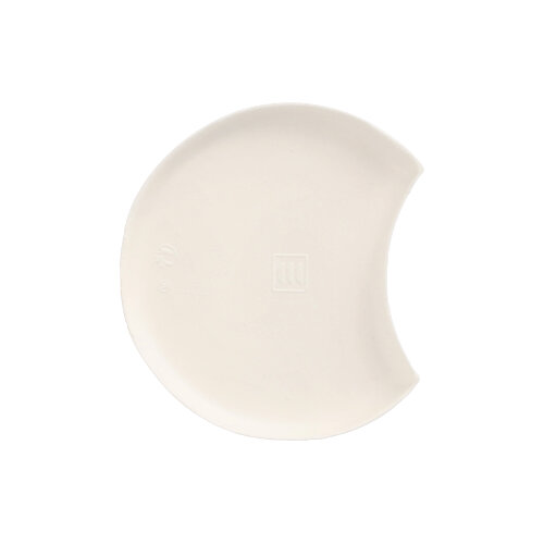 12 x 100 Teller Zuckerrohr "pure" Halbmond Ø 9 cm · 1 cm weiss "Cella"