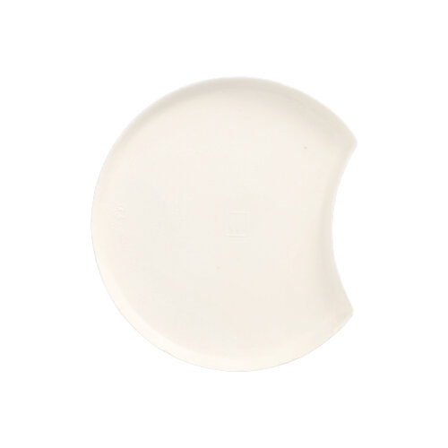 12 x 100 Teller Zuckerrohr "pure" Halbmond Ø 12 cm · 1 cm weiss "Cella"