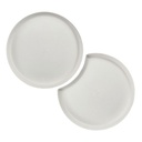 24 x 12 Teller Zuckerrohr "pure" rund Ø 12 cm · 1 cm weiss "Cella" : Set