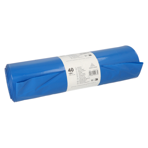 [90073] 5 x 40 Müllsäcke, LDPE 120 l 110 cm x 70 cm blau