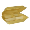 2 x 100 Menüboxen mit Klappdeckel, XPS 3-geteilt 7,5 cm x 24,3 cm x 20,8 cm gold
