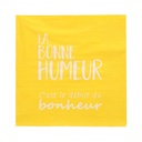 12 x 20 Servietten, 3-lagig 1/4-Falz 33 cm x 33 cm gelb "La Bonne Humeur"