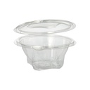 10 x 50 Feinkost- und Salatschalen mit Klappdeckel, R-PET rund 500 ml Ø 15,5 cm · 6,8 cm glasklar