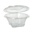 6 x 50 Feinkost- und Salatschalen mit Klappdeckel, R-PET rund 750 ml Ø 17,4 cm · 7,3 cm glasklar