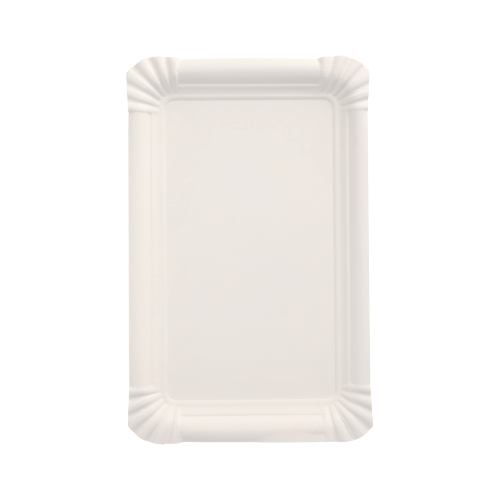 [90350] 25 x 20 Teller, Pappe eckig 13 cm x 20 cm weiss