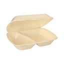 2 x 100 Menüboxen mit Klappdeckel, XPS 2-geteilt 7,5 cm x 24,3 cm x 20,8 cm creme