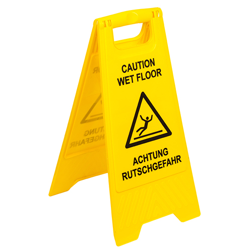 10 x Warnschild / Aufsteller "Achtung Rutschgefahr" 62 cm x 30,5 cm x 2,8 cm gelb