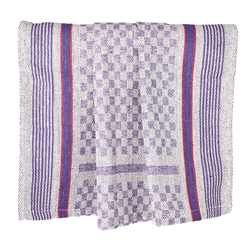 [92074] 10 x 10 Geschirrtücher 90 cm x 45 cm weiß/violett Grubentuch