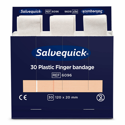 [92227] 10 x 6 Set "Cederroth" Salvequick Plastic Pflaster (30 Stück) braun "Finger Bandage" , Refill