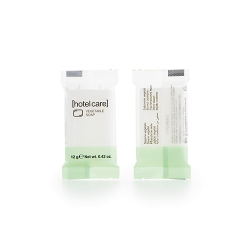 [92311] 4 x 150 Seifen "Hotel Care" eckig 8 mm x 52 mm x 33 mm "pflanzlich" im Flow Pack