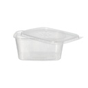 5 x 50 Verpackungsbecher mit Deckel, PP eckig 250 ml 5,1 cm x 8,69 cm x 11,4 cm transparent