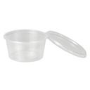 10 x 50 Dressingbecher mit Deckel, PP rund 80 ml Ø 7 cm · 3,5 cm transparent