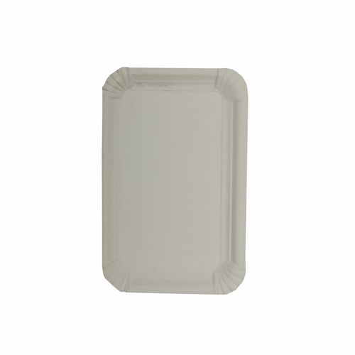 [95325] 4 x 250 Teller, Pappe [rc] eckig 11 cm x 17,5 cm weiss