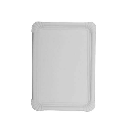 2 x 250 Teller, Pappe [rc] eckig 17 cm x 25 cm weiss