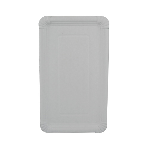 2 x 125 Teller, Pappe [rc] eckig 19 cm x 33 cm weiss