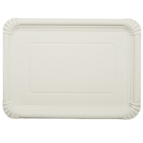 2 x 125 Teller, Pappe [rc] eckig 25 cm x 35 cm weiss