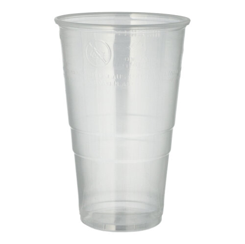 [95448] 32 x 50 Bierbecher, PP 0,5 l Ø 9,5 cm · 14,8 cm transparent mit Schaumrand