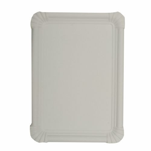 4 x 250 Teller, Pappe [rc] eckig 16 cm x 23 cm weiss
