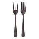 6 x 100 "Circulware" Mehrweg-Gabeln PP-MF 19 cm schwarz "Gaia" extra stabil, in Spenderbox