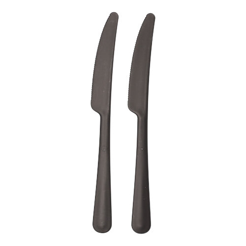 [96527] 6 x 200 "Circulware" Mehrweg-Messer PP-MF 19,7 cm schwarz "Gaia" extra stabil, in Spenderbox