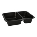 20 x 20 Mehrweg-Menüschalen PP 2-geteilt 4,5 cm x 22,7 cm x 17,8 cm schwarz