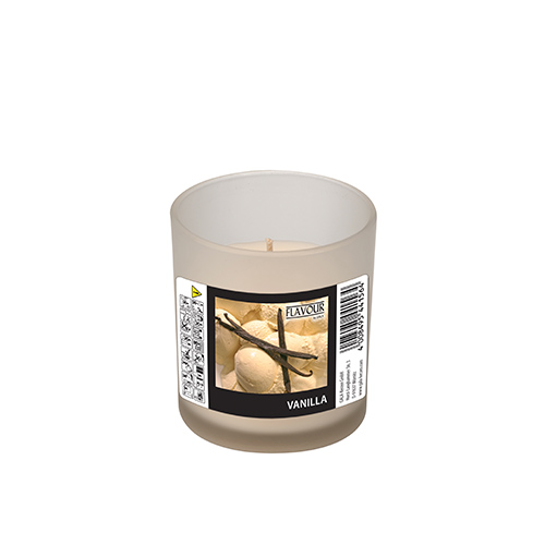 6 x "GALA" Duftkerze im Glas Ø 70 mm · 77 mm creme - Vanilla "Indro"