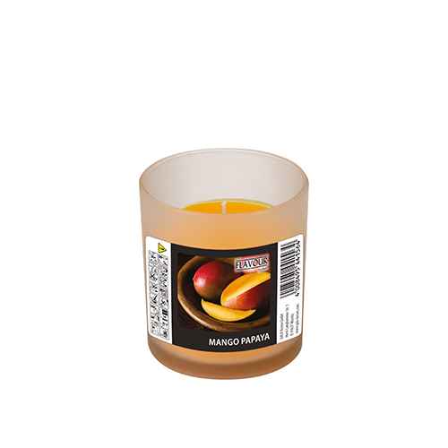 6 x "GALA" Duftkerze im Glas Ø 70 mm · 77 mm pfirsich - Mango-Papaya "Indro"