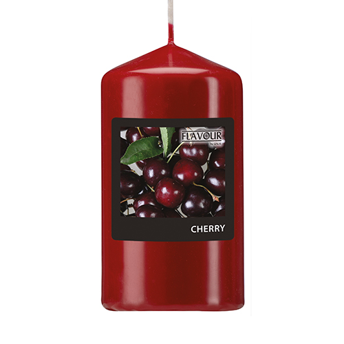 [96906] 6 x "GALA" Duft-Stumpenkerze Ø 58 mm · 110 mm bordeaux - Cherry