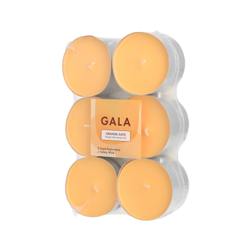 12 x 12 "GALA" Maxi Duftlichte Ø 58 mm · 24 mm orange - Orange