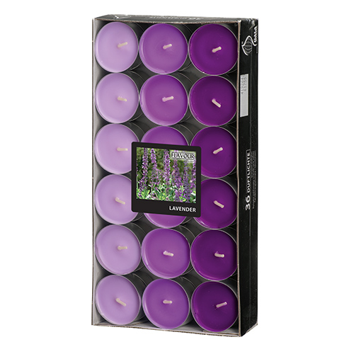 8 x 36 "GALA" Duftlichte Ø 38 mm · 17 mm violett - Lavender "Ton in Ton"