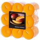 6 x 18 "GALA" Duftlichte Ø 38 mm · 24 mm pfirsich - Mango-Papaya in Polycarbonathülle