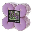 6 x 8 "GALA" Maxi Duftlichte Ø 59 mm · 24 mm violett - Lavender in Polycarbonathülle