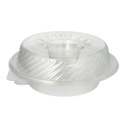 4 x 25 Feinkost- und Salatschalen mit Klappdeckel PP rund 950 ml 9,2 cm x 22 cm x 21,5 cm mit Dipfach