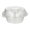 4 x 25 Feinkost- und Salatschalen mit Klappdeckel PP rund 1400 ml 11,4 cm x 22 cm x 21,5 cm mit Dipfach