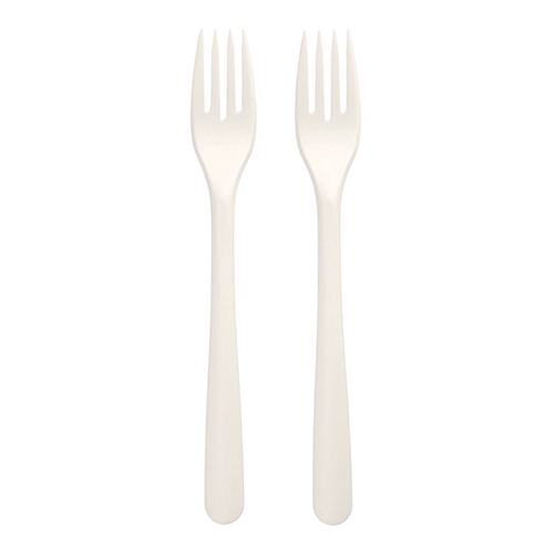 20 x 50 Gabeln "Folia" C-PLA 19 cm weiss